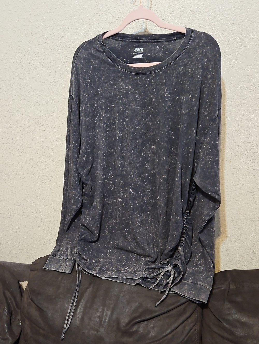 PINK Victoria's Secret Charcoal Mineral-Wash Side-Tie Tunic